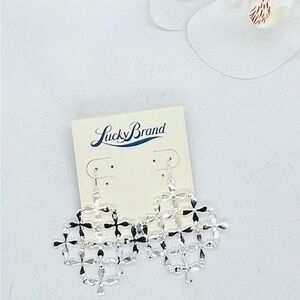 Lucky Brand Silver and Black Filigree Earrings